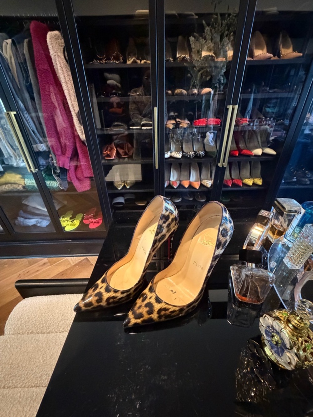 Christian Louboutin Leopard-Print Pointed Toe Pumps - Black, Tan, Brown
